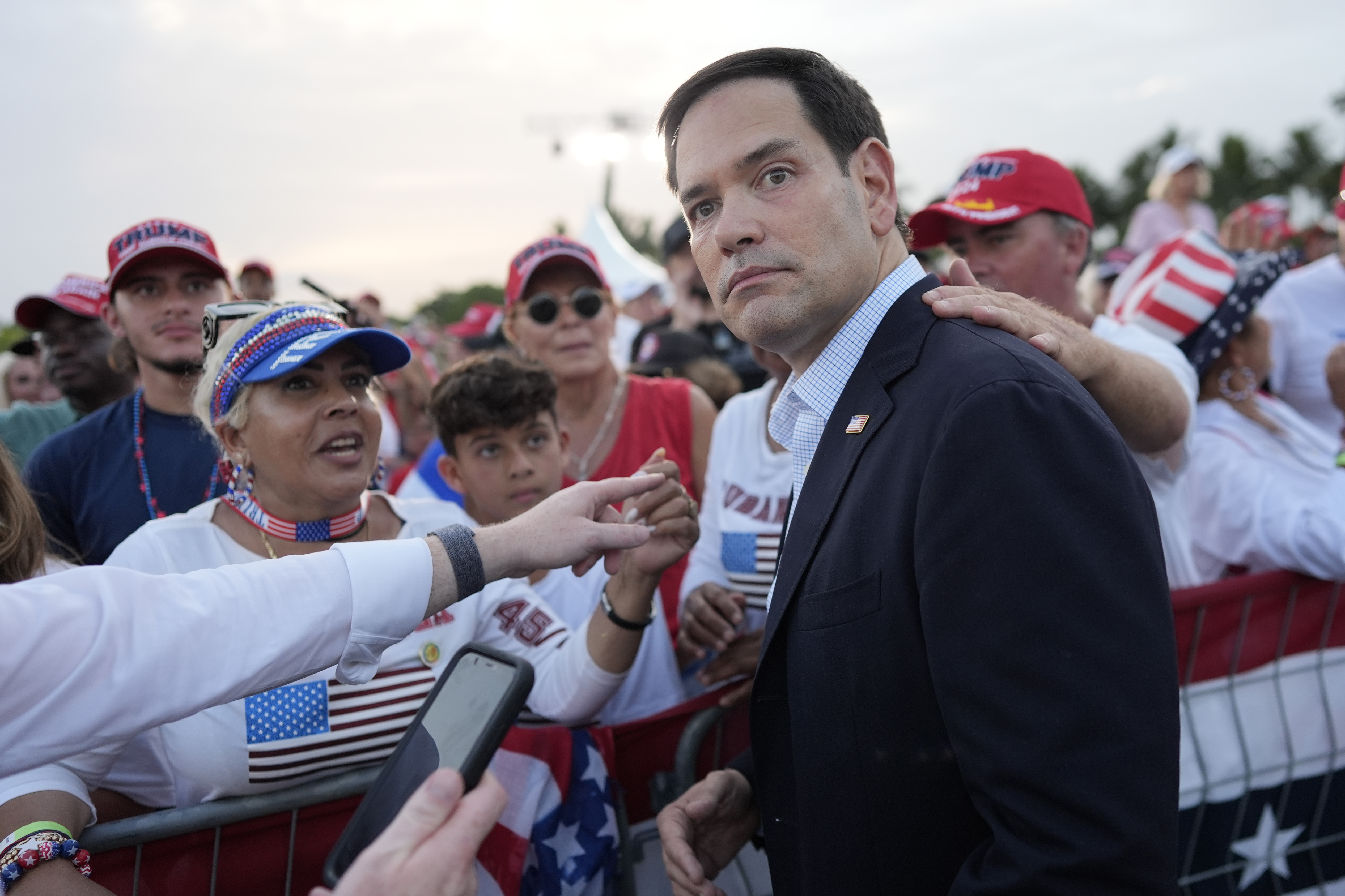 Sen. Marco Rubio (R-Fla.) arrives at a July 9 campaign rally with Republican presidential candidate former President Donald Trump. Sen. Marco Rubio (R-Fla.) arrives at a July 9 campaign rally with Republican presidential candidate former President Donald Trump.